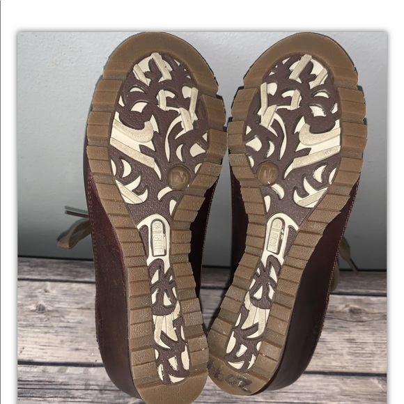 Merrell Wedgetarian Eve size 6.5 Cinnamon Smooth Brown Wedge Ankle Booties Shoes - Picture 4 of 5
